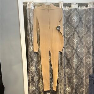 Beige Long Sleeve Jumpsuit